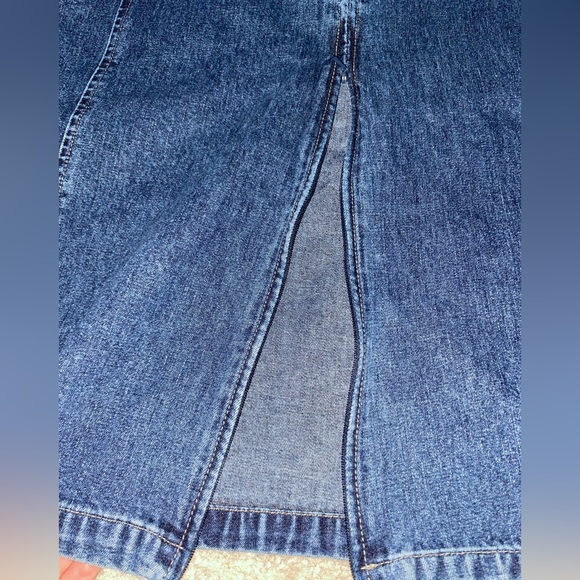 Esprit Vintage high waisted maxi dark blue denim jean skirt 100% Cotton (US 8) - Picture 5 of 10